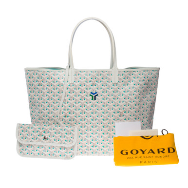 Goyard Sac cabas blanc St Louis PM avec pochette Cuir ref.493376 - Joli  Closet