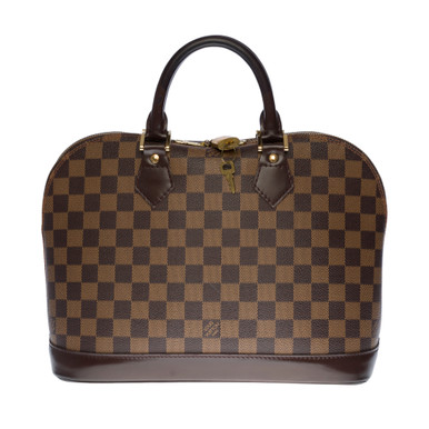 sac louis vuitton en toile damier et cuir glace marron chocolat