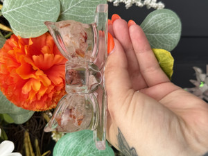 Crystal Resin Bow Candle Holder – Fire Quartz (A)
