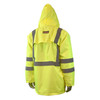 RW10-3S1Y Lightweight Rain Jacket - Hi Viz Green - Hood Up