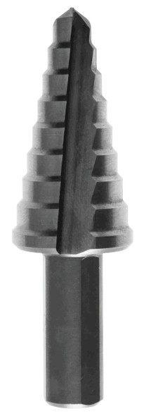 Step Drill Bit (1/4" to 3/4" by 16ths, 8 steps)