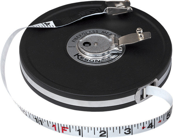 Fiberglass Tape Measure, Metal Case - 100'/30m