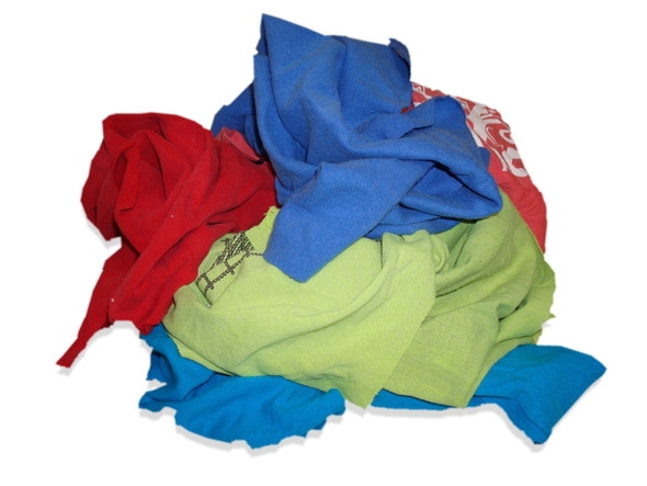 Bag of Multicolored T-Shirt Rags - 25 lb