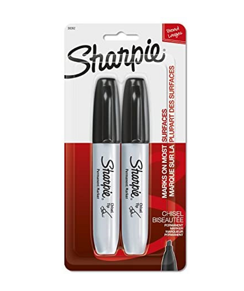 Sharpie Black Chisel Point Permanent Marker - 2 Pack