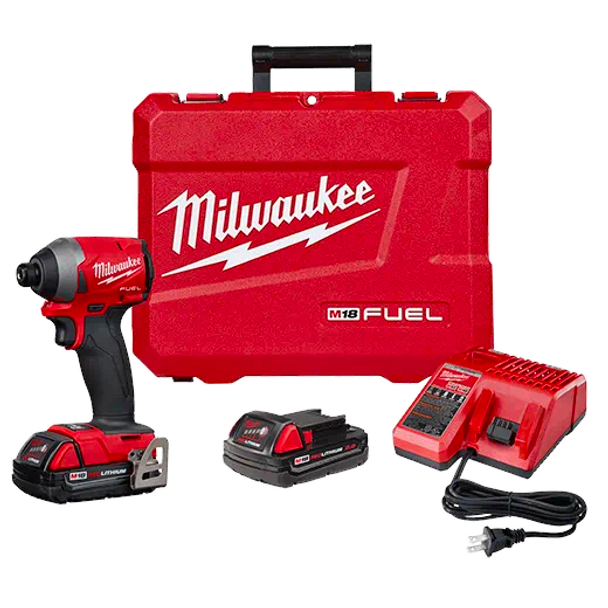 Milwaukee M18 FUEL 1/4" Hex Impact Driver Kit with 2 Batteries