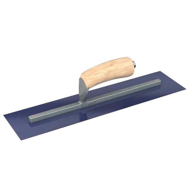 Roseburrough 5" x 20" Blue Steel Square End Finishing Trowel w/ Wood Handle