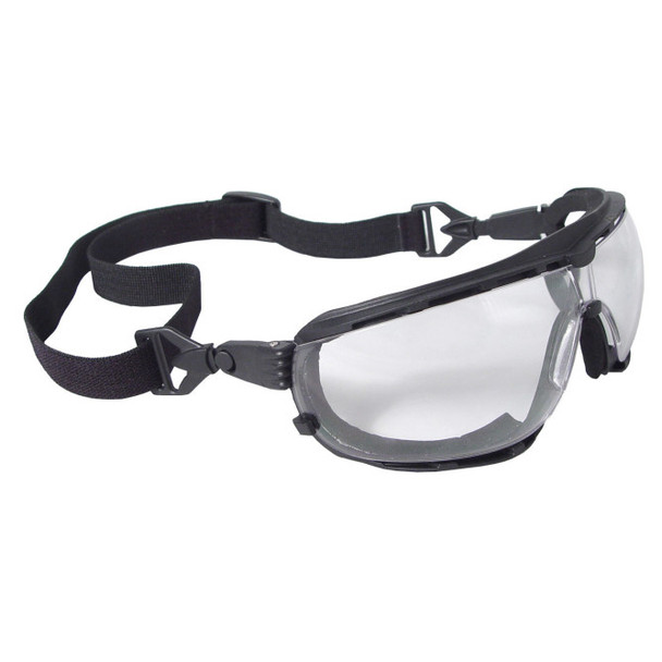 Dagger™ Foam Lined Safety Goggle - Black Frame - Clear Anti-Fog Lens