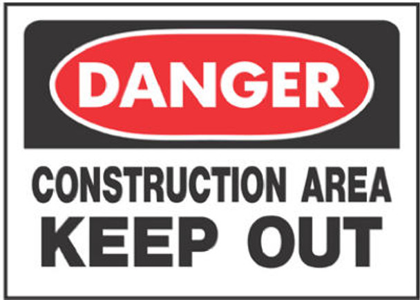 DANGER Construction Area Keep Out Sign - 10" x 14"