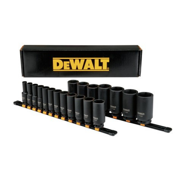 19 PC 1/2" Drive, 6 PT Deep Impact Socket Set