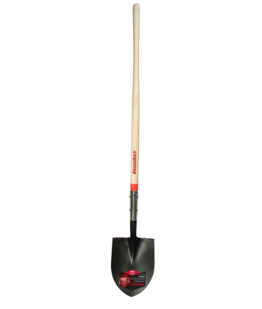 Round Point Shovel, Open Back with Wood Handle