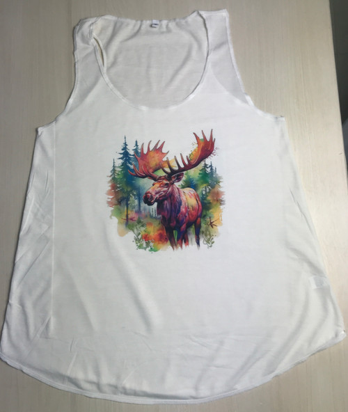 TT-889: Watercolor Moose in the Pine Forest