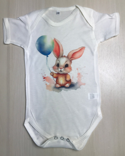 BOS-415: Baby Bunny with a Blue Balloon Onesie