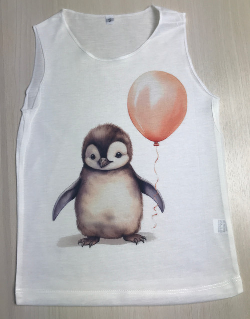 KTT-545: Baby Penguin with a Pink Balloon Tank Top