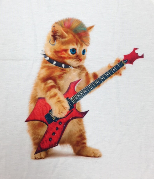 KTT-478: Rocker Cat with Electric Guitar Kid's Tank Top