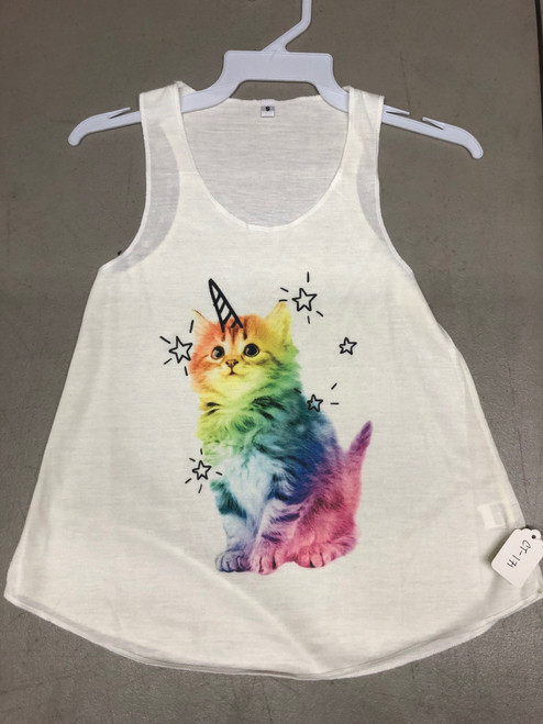 CT-171: Unicorn Cat with Wings on a Kid's Tank Top