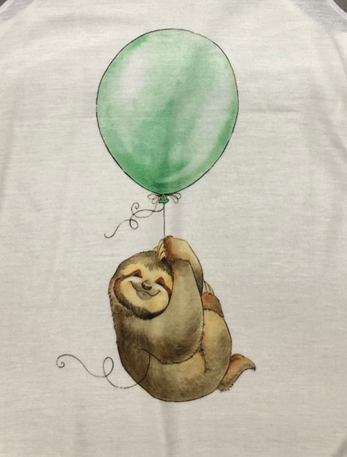 KTT-609: Sloth Hanging on to a Balloon Kid's Tank Top