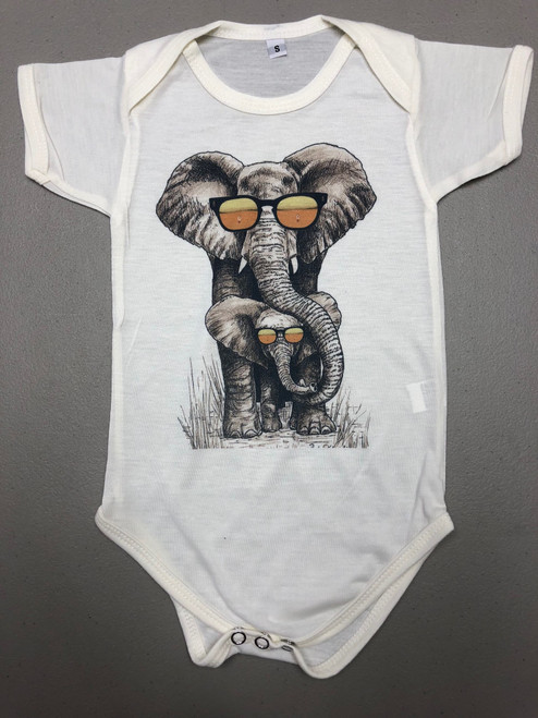 BOS-26: Mom N Me Elephants with shades on a Onesie