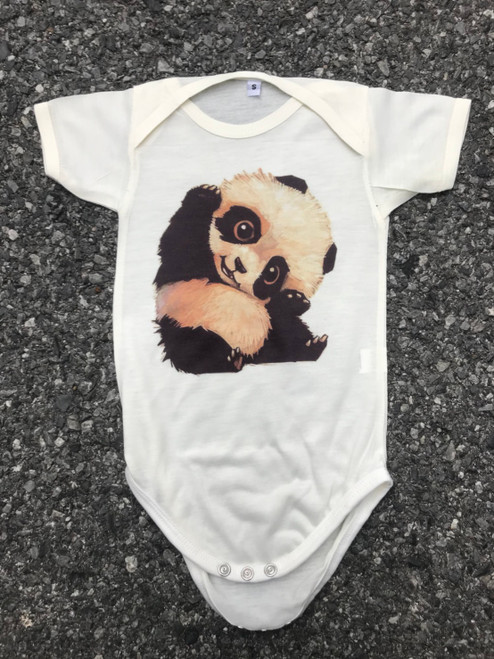 Bos-122: Cute Peeping Baby Panda on a Onesie