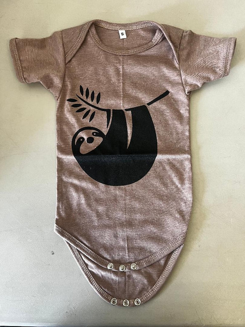 BOS-340: Hanging Sloth on a Brown Onesie