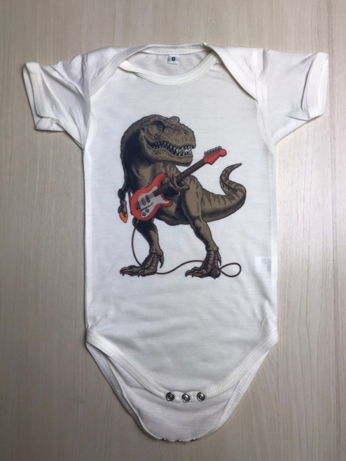 BOS-429: Dino Rocker with Guitar on a Onesie