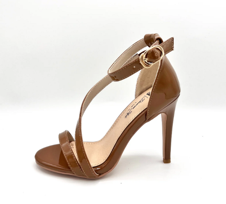 Crossover Strap Heel - Cinnamon