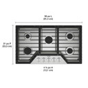 Whirlpool® 36-inch Gas Cooktop with EZ-2-Lift™ Hinged Cast-Iron Grates WCGK5036PS