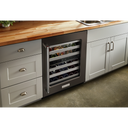 Kitchenaid® 24 Undercounter Wine Cellar with Glass Door and Metal-Front Racks KUWR314KBS