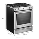 Kitchenaid® 30-Inch 5 Burner Front Control Gas Convection Range with Baking Drawer KSGB900ESS