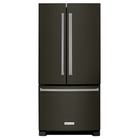 Kitchenaid® 22 cu. Ft. 33-Inch Width Standard Depth French Door Refrigerator with Interior Dispense and PrintShield™ Finish KRFF302EBS