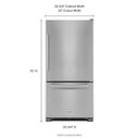 Kitchenaid® 22 cu.ft. 33-Inch Width Full Depth Non Dispense Bottom Mount Refrigerator KRBR102ESS