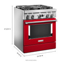KitchenAid® 30'' Smart Commercial-Style Dual Fuel Range with 4 Burners KFDC500JPA
