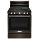 Kitchenaid® 30-Inch 5-Burner Gas Convection Range KFGG500EBS