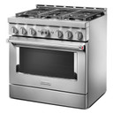 KitchenAid® 36'' Smart Commercial-Style Gas Range with 6 Burners KFGC506JSS