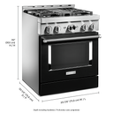 KitchenAid® 30'' Smart Commercial-Style Gas Range with 4 Burners KFGC500JBK