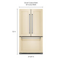 Kitchenaid® 22 cu.ft. 36-Inch Width Counter Depth Panel Ready with Interior Dispense French Door Refrigerator KRFC302EPA