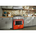 KitchenAid® 30'' Smart Commercial-Style Dual Fuel Range with 4 Burners KFDC500JSC