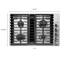 Kitchenaid® 30 4 Burner Gas Downdraft Cooktop KCGD500GSS