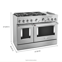 KitchenAid® 48'' Smart Commercial-Style Dual Fuel Range with Griddle KFDC558JSS