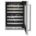 Kitchenaid® 24" Undercounter Wine Cellar with Glass Door and Metal-Front Racks KUWR314KSS