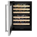 Kitchenaid® 24 Undercounter Wine Cellar with Glass Door and Wood-Front Racks KUWL214KSB