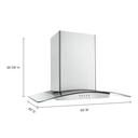30 inch Convertible Glass Kitchen Ventilation Hood with Glass Edge LED Lighting WVW75UC0DS