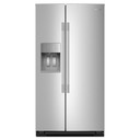 Kitchenaid® 20.8 Cu. Ft. Counter-Depth Side-by-Side Refrigerator with Exterior Ice and Water Dispenser in PrintShield™ Finish KRSC536RPS