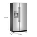 Kitchenaid® 20.8 Cu. Ft. Counter-Depth Side-by-Side Refrigerator with Exterior Ice and Water Dispenser in PrintShield™ Finish KRSC536RPS