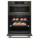 Kitchenaid® 30-inch Smart Electric Combo Wall Oven with Assisted Cooking Modes - Black Ore KOEC730SBE