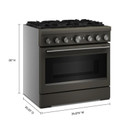 KitchenAid® 36-Inch 6 Burner Commercial-Style Dual Fuel Range with No Preheat Air Fry Mode KFDS936SBE