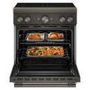 Kitchenaid® 30-Inch 4-Element Induction Freestanding Commercial-Style Range with Air Fry KFIS930SBE