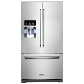 Kitchenaid® 26.8 Cu. Ft. Standard-Depth French Door Refrigerator with Exterior Ice and Water Dispenser KRFF577KPS