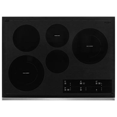 Whirlpool® 30-inch Electric Ceramic Glass Cooktop with Two Dual Radiant Elements WCE97US0KS
