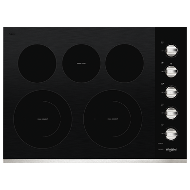 Whirlpool® 30-inch Electric Ceramic Glass Cooktop with Two Dual Radiant Elements WCE77US0HS