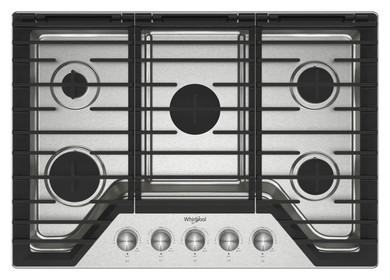 Whirlpool® Table de cuisson au gaz avec cinquième brûleur, 30 po WCGK7030PS